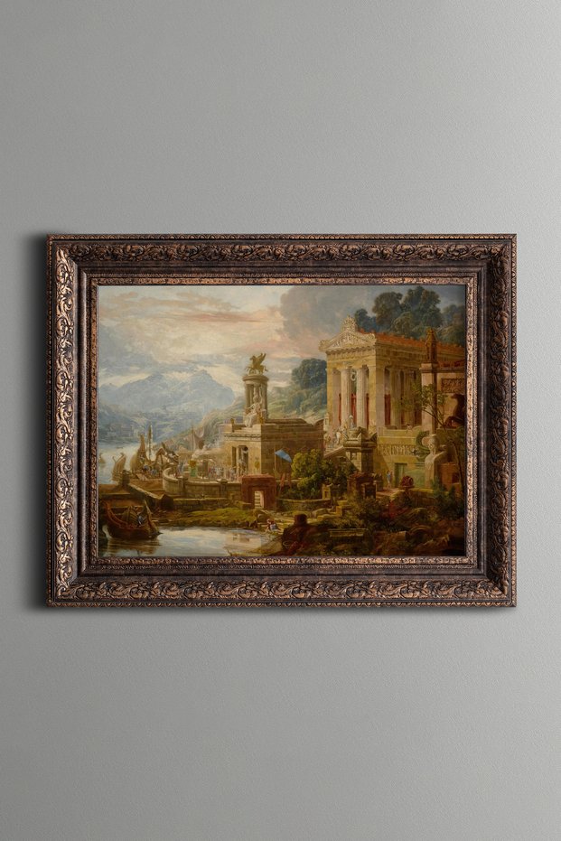 Temple of Victory - Vintage Patterned Painting - Thick Model