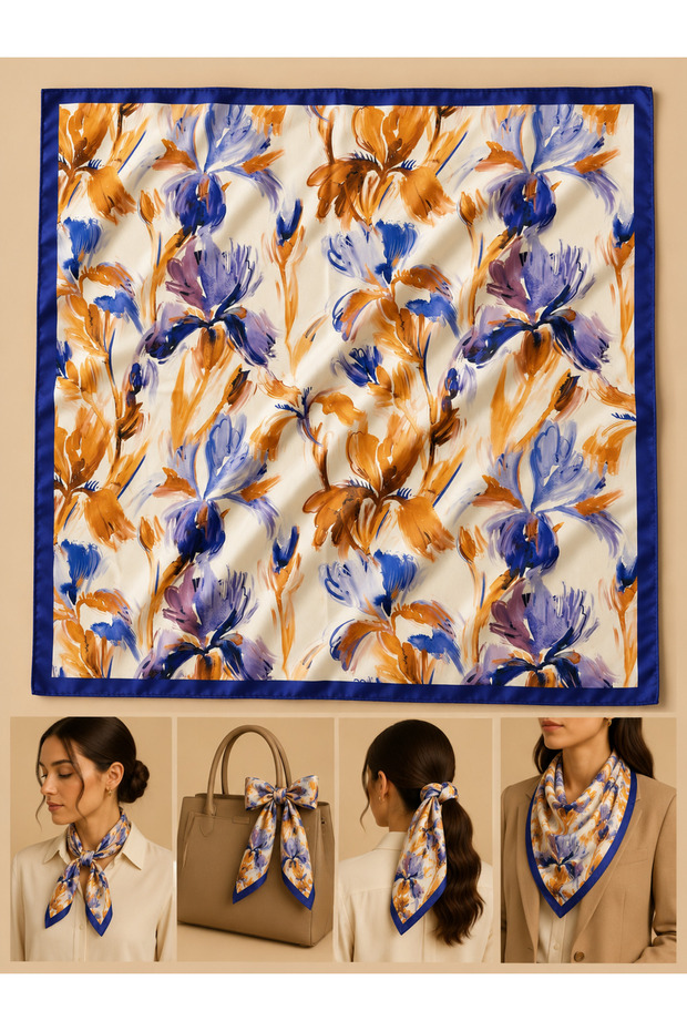 وشاح نسائي منقوش (50x50)