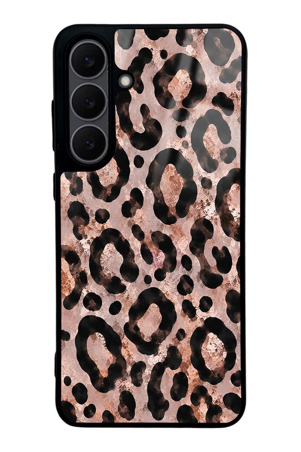 Samsung S25 Fe Rose Gold Leopard Design Glossy Phone Case
