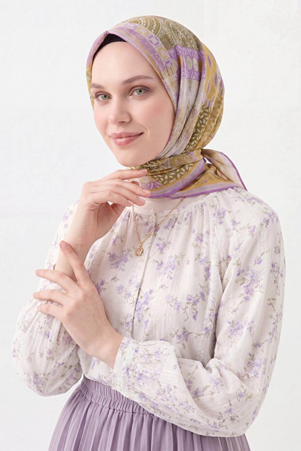 وشاح ناعم أخضر زيتي أصلي
