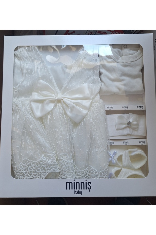 Baby Girl Mevlüt Wedding Engagement Dress Set White Wedding Dress Evening Dress Newborn Baby Birth Gift