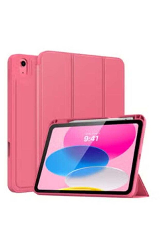 Pink Trifold Smart Cover for iPad Air 13 Inch (M2) 2024 – Auto Wake/Sleep, Pencil Holder, and Soft TPU Back
