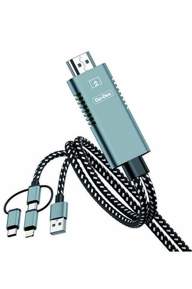 Metal Shell HDTV Cable 5-in-1 Video Transfer GD-8296 – High-Quality HDMI, VGA, AV, and Audio Cable for Seamless Video Connectivity