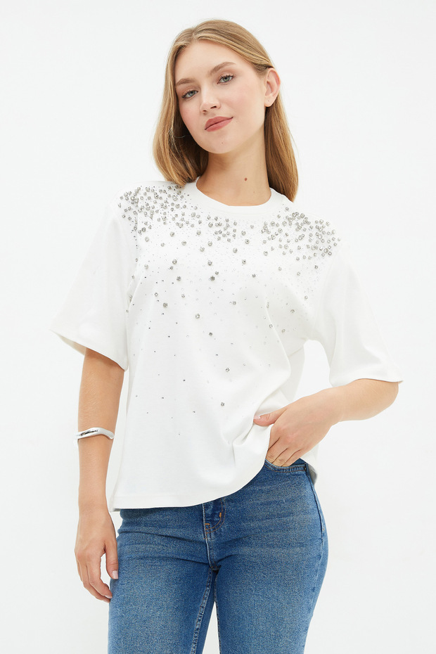 Stoned Crew Neck Casual T-Shirt