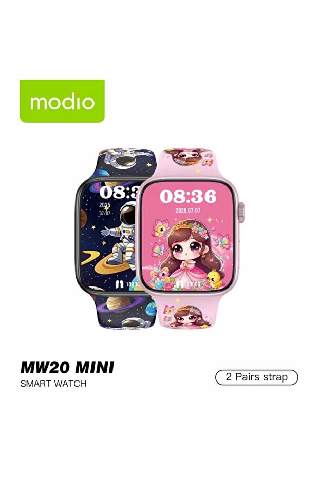 ساعة ذكية للأطفال MW20 Mini مع 2 سوار وشحن لاسلكي