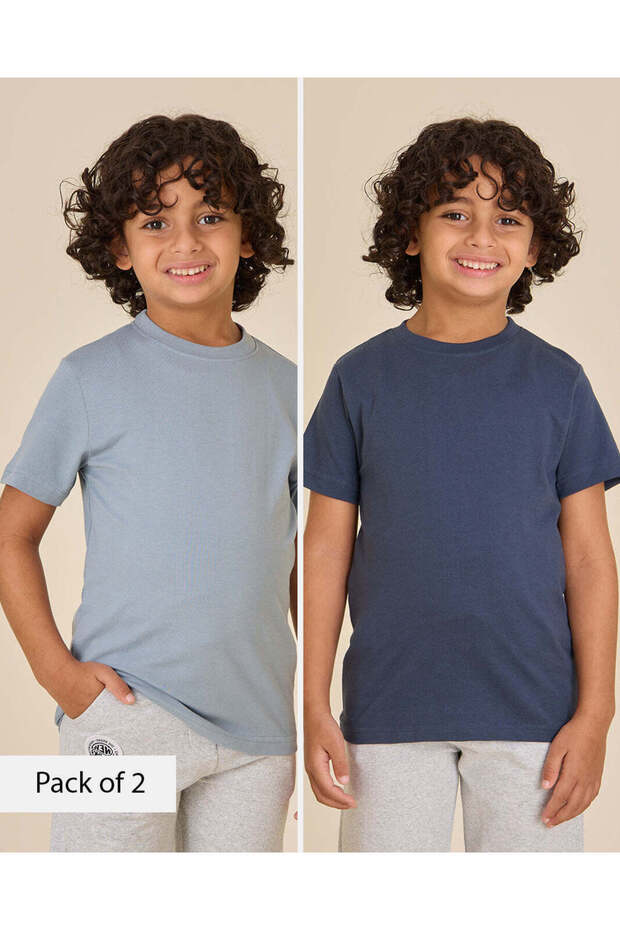 Boys Indigo Blue & Navy T-Shirts (Pack Of 2)