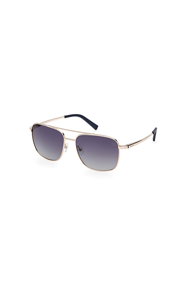 Shiny Pale Gold Polarized Metal Male Sunglasses