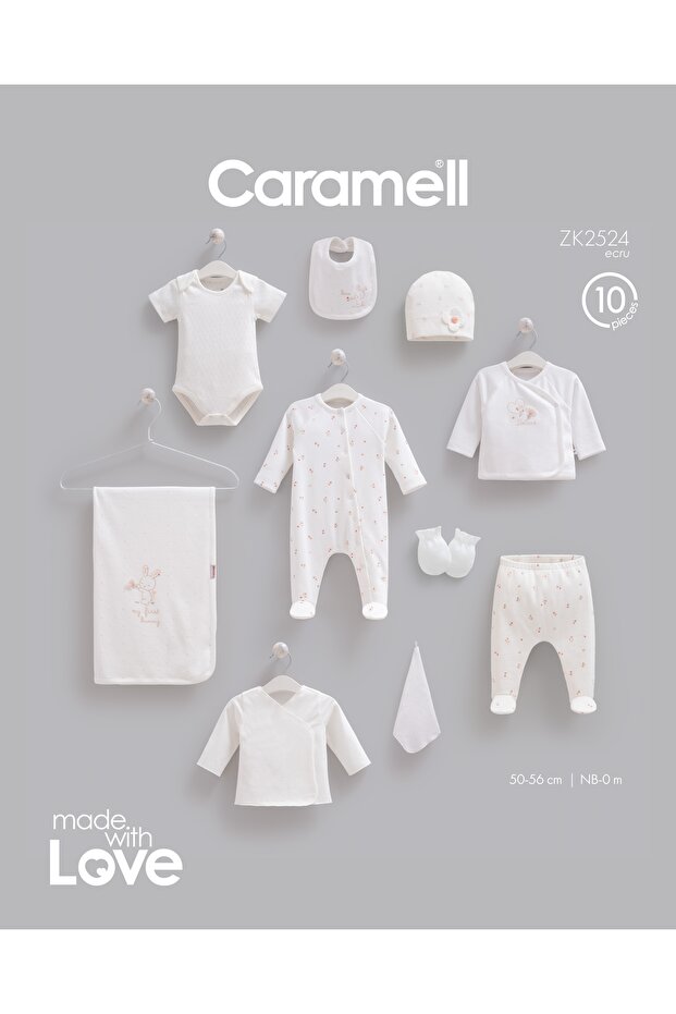 10-Piece Hospital Discharge Bodysuit Set Love Bunny Zk2524