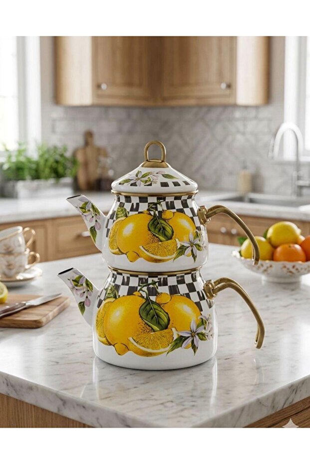 100% Enameled Teapot Set