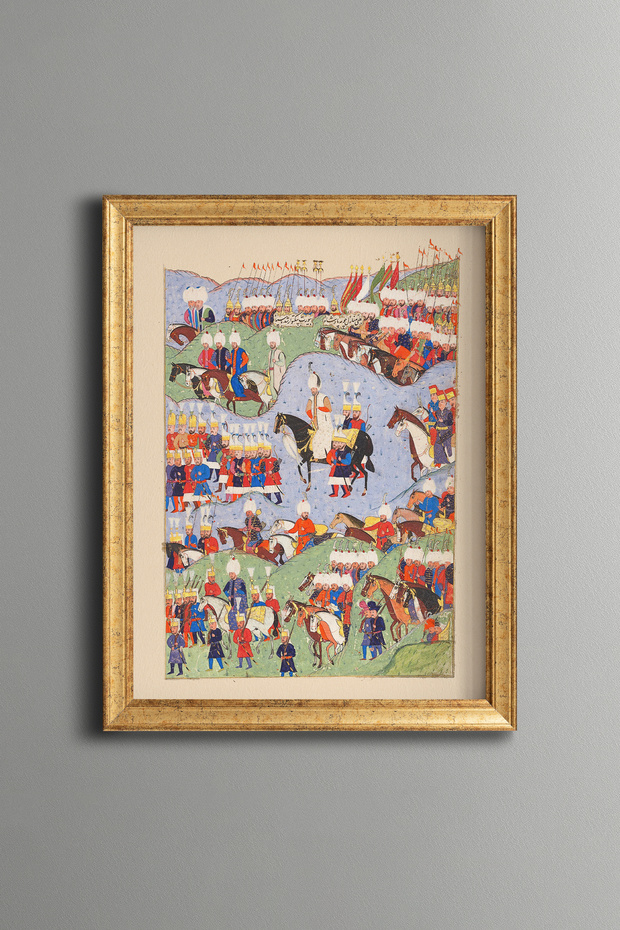 Miniature of the Zigetvar Expedition of Sultan Suleiman - Vintage Patterned Painting - Fine Model