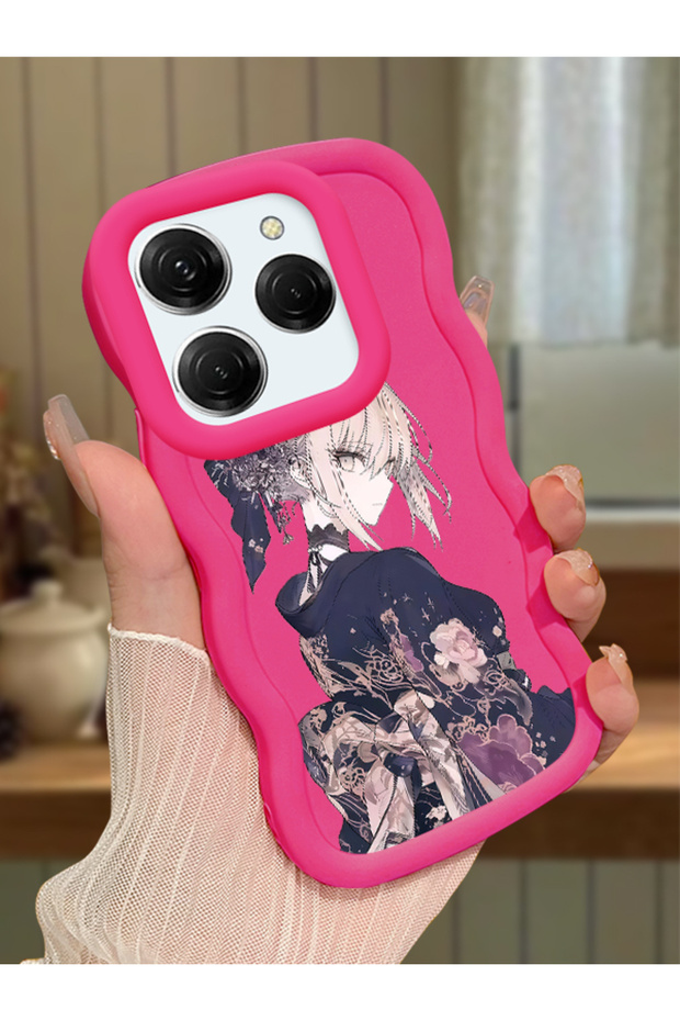 Tecno Spark 20 Pro Compatible Case Camera Protector Red Silicone Couple Phone Case Girl Pattern