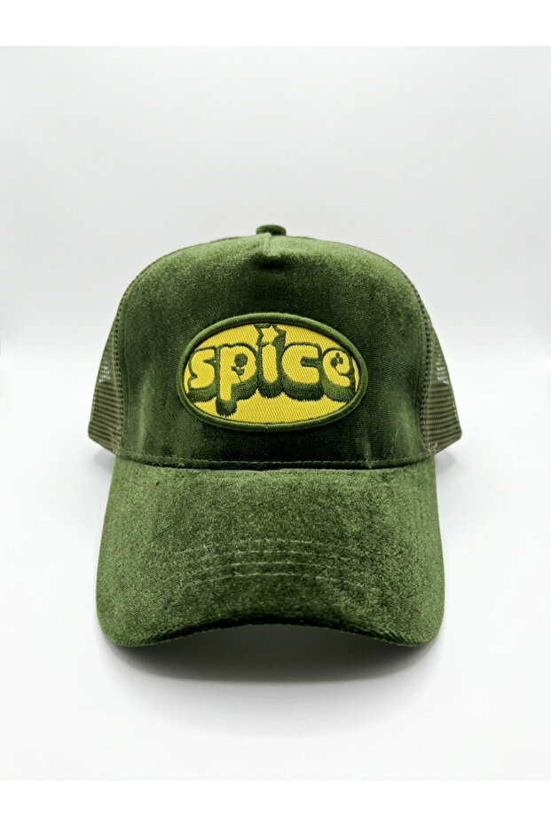 Velvet Trucker Cap with Embroidered Patch | Mesh Back Snapback Hat