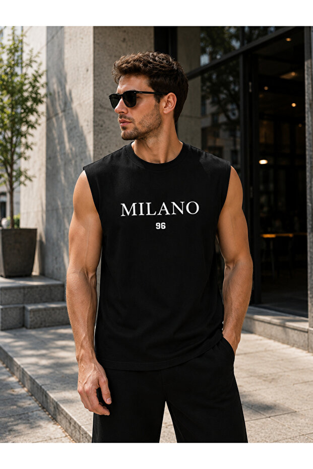 Zero Sleeve Milano 96 Patterned Unisex Cotton Round Neck T-Shirt
