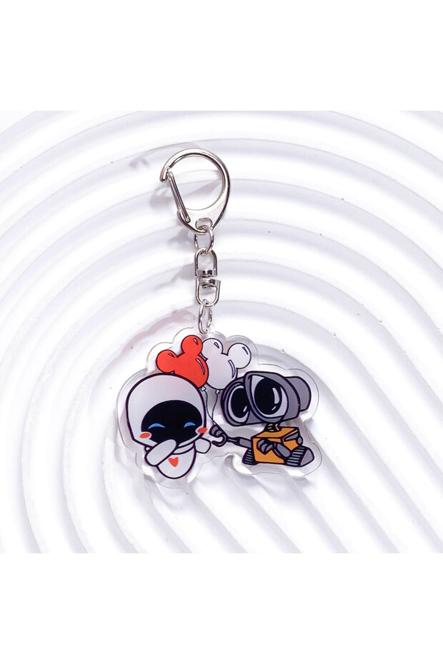 5 cm 8 1/10Pcs Disney Cartoon WALL·E Acrylic Keychain Bag Charms Accessories Cute Backpack Key Holde