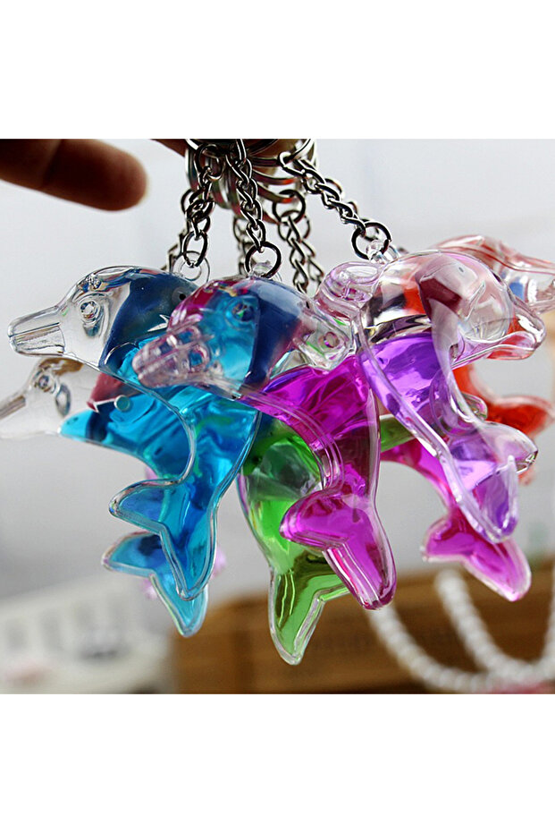 Hot Sale Floating Dolphin Keychain For Car Keys Ring Cute Whale Ocean Pendant Accessories Women B...