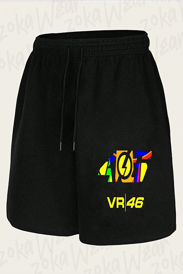 Unisex Rossi Motor Design Printed Shorts
