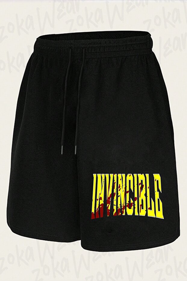 Unisex Invincible Blood Stained Design Printed Shorts