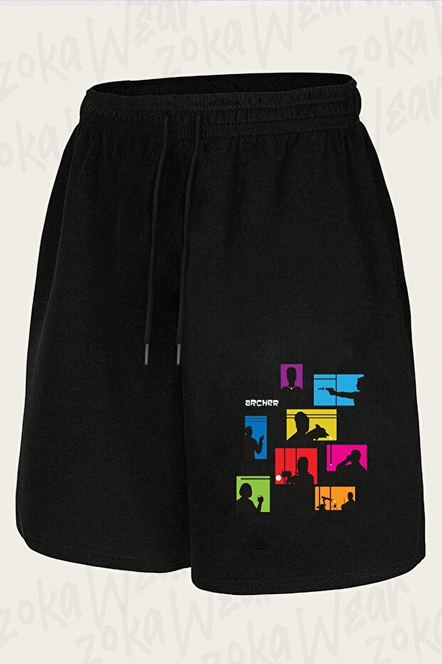 Unisex Archer Design Printed Shorts