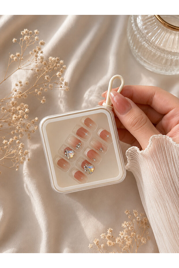 Blush Sparkle Press-On Nails