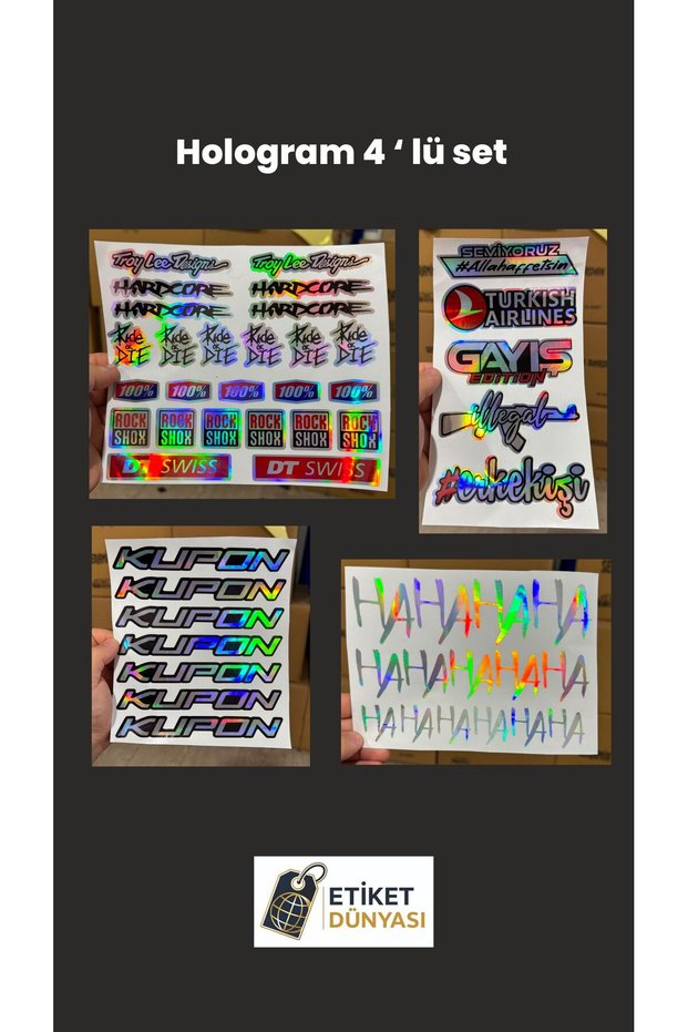 Hologram Hahaha Coupon Motorbike Bicycle Helmet Sticker Set