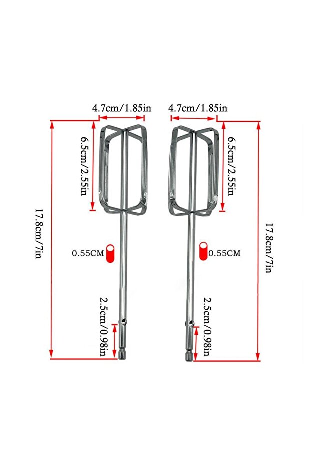 1pcs Hand Mixer Beaters Attachments For Universal Stainless Steel Electric Hand Mixer Whisk Repla...