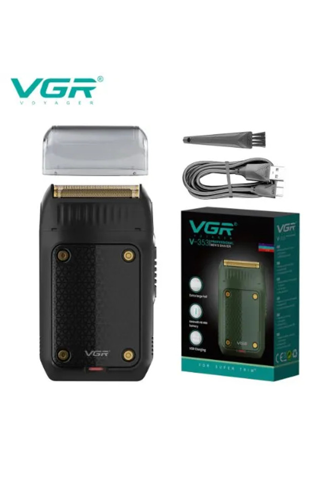 V-353 black VGR Electric Shaver Professional Beard Trimmer Cordless Shaving Machine Portable Foil Ra