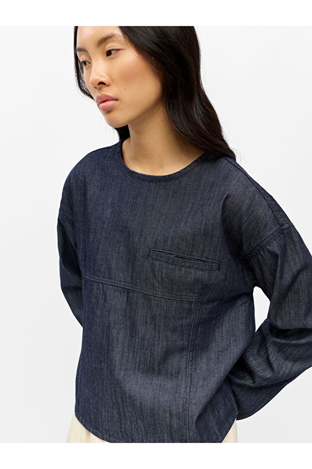 Bluse Denim Taschendetail - 6