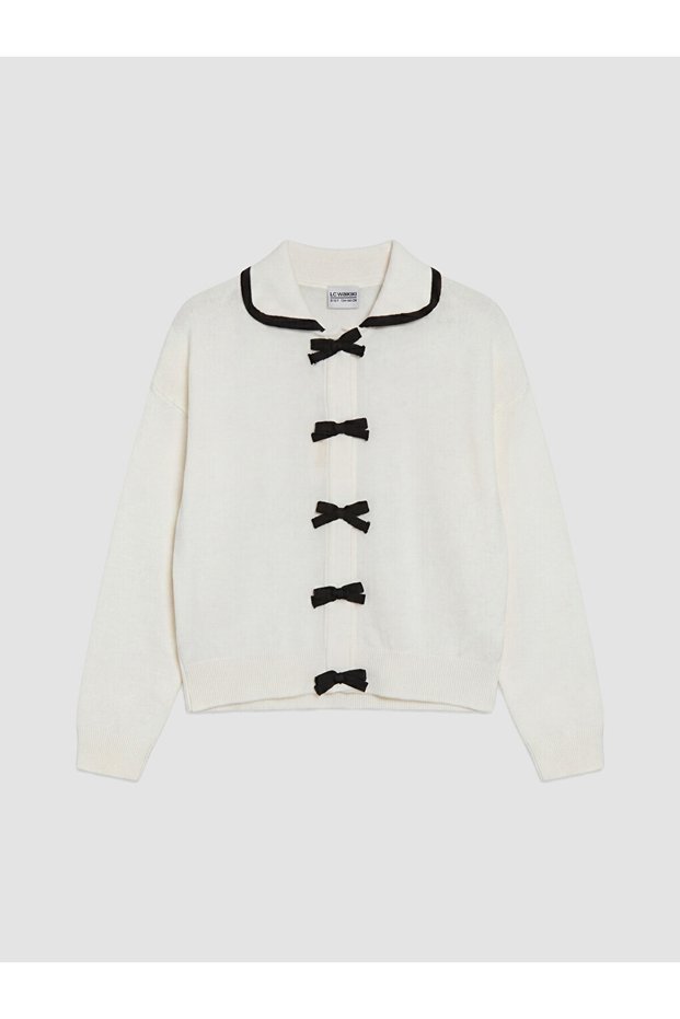 Esvab • Modern & Distinctive Girls' Knitwear Cardigan with Bow Detail