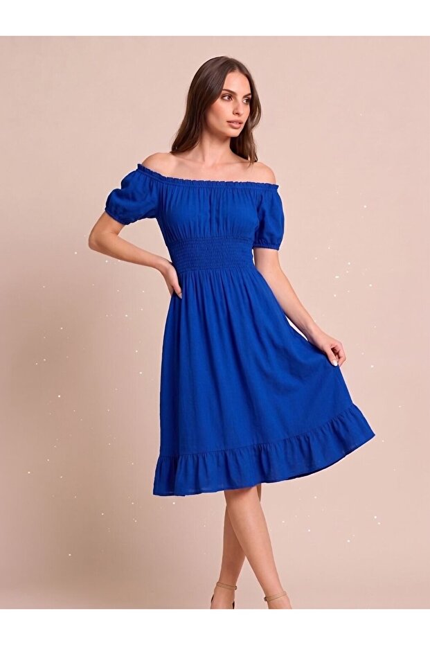 Women's Watermelon Sleeve Short Dress Sade Sax