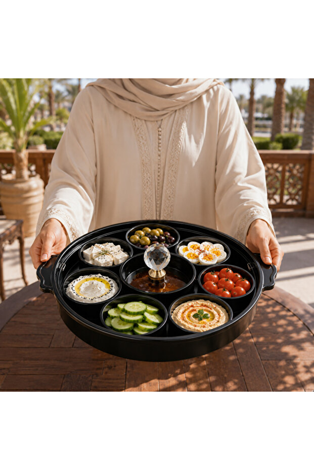 صحن إفطار شرقي مع غطاء العدد9 قطع 40 سم – 40 سم (٢) |