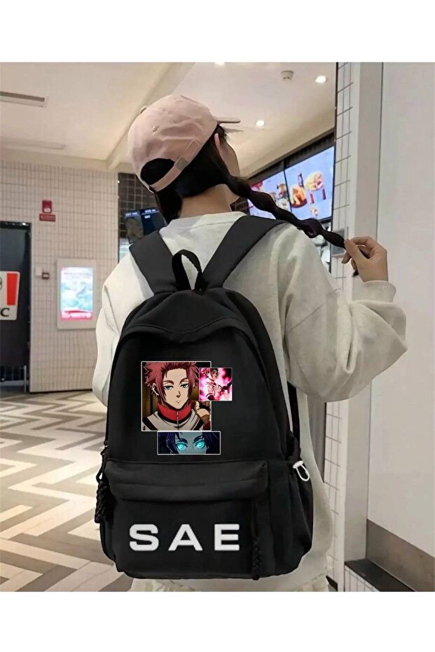 حقيبة ظهر مدرسية، حقيبة ديرشان، حقيبة كورس، مطبوعة باللون الأسود من Sae