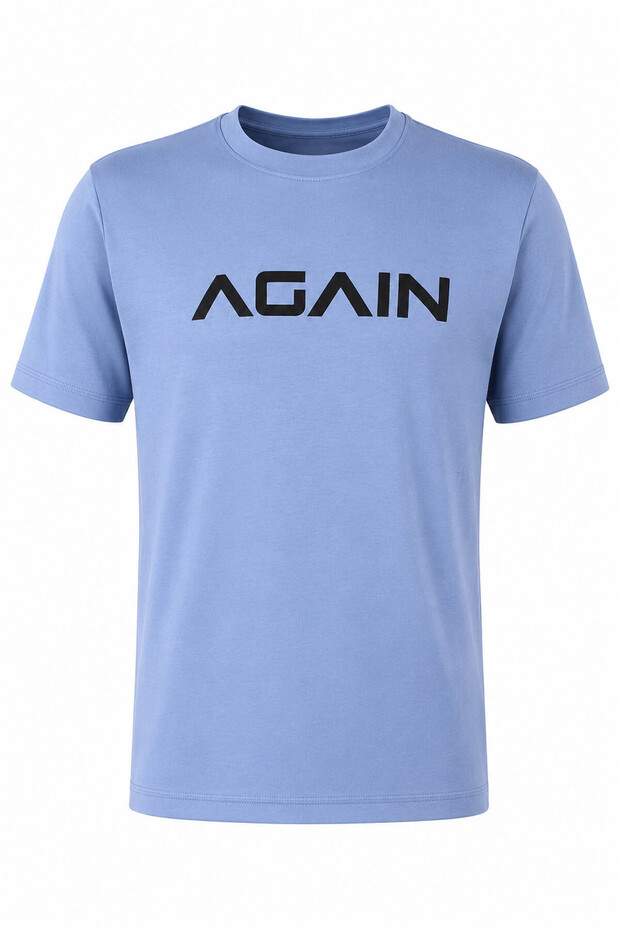 تي شيرت رجالي من Again Print Modal Octavian Ice Blue 226-30