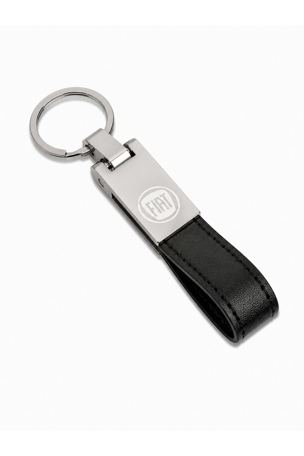 Fiat Keychain Metal Leather Keychain with Fiat Logo, 12cm X 2 cm Size, Stylish Gift Car Accessory
