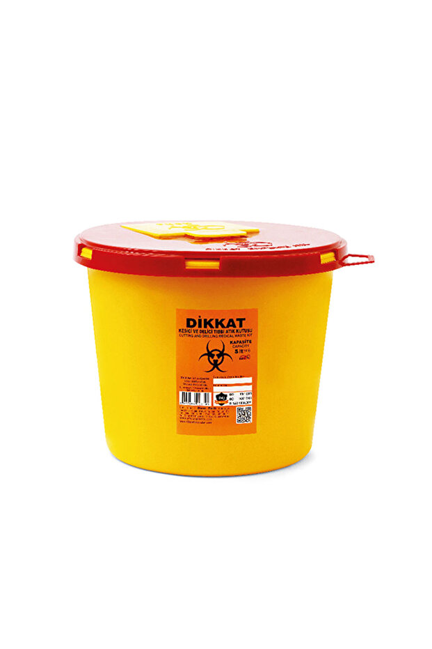 Afacan Plastic Medical Infectious Waste Bucket 5 Lt. 1 Piece