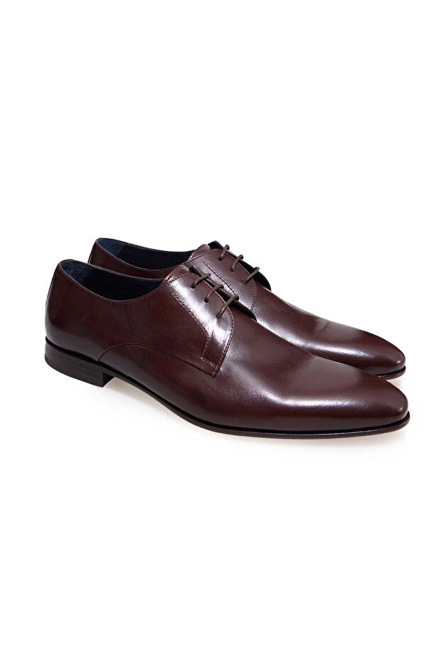 Brown Lace-Up Genuine Leather Men's Shoes