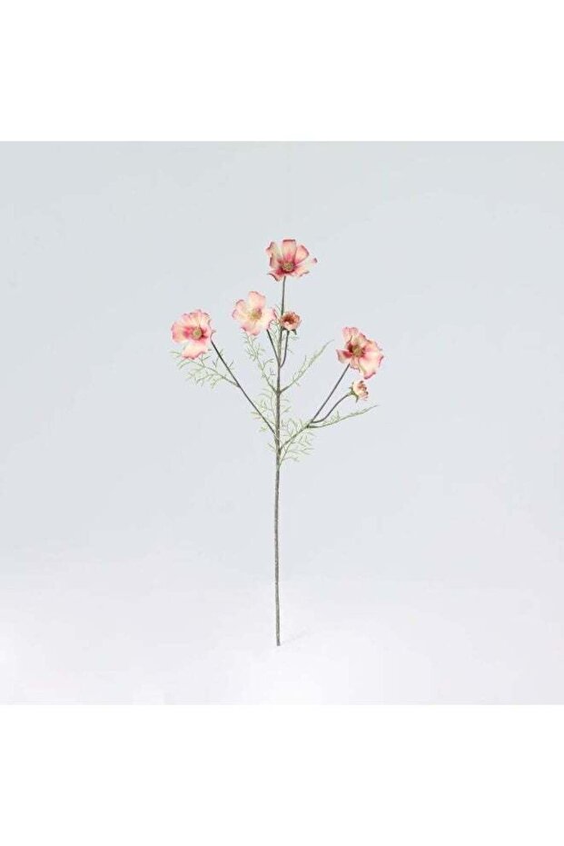 Fernza Artificial Cosmos Pink Flower Branch Decorative Stem Home Decor H59cm