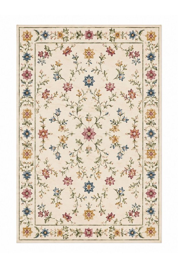 Eta Traditional Patterned Modern Woven Base Decorative Carpet Sdtamor2544