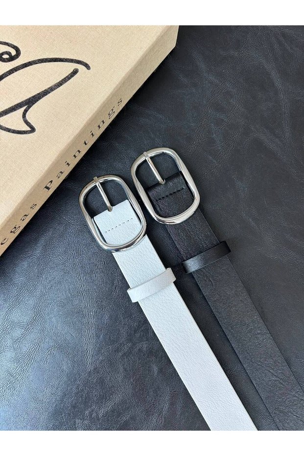 2-Piece Medley Silver Buckle Model Buckle Jacket Belt Dress Belt Trouser Belt