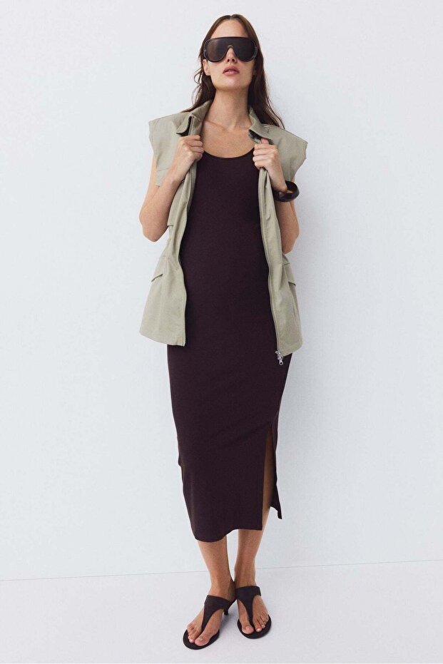 MAMA Ribbed jersey dress