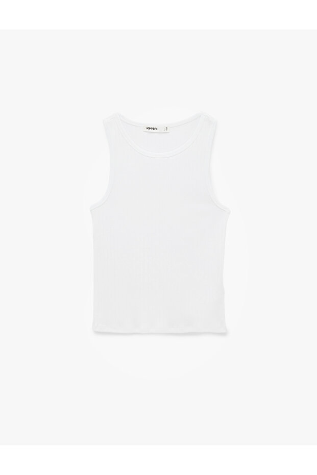 Cotton Crew Neck Ribbed Undershirt Blouse