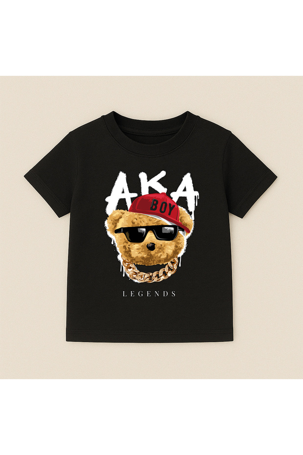Teddy Bear Printed Crew Neck Cotton Short Sleeve Kids & Youth T-Shirt