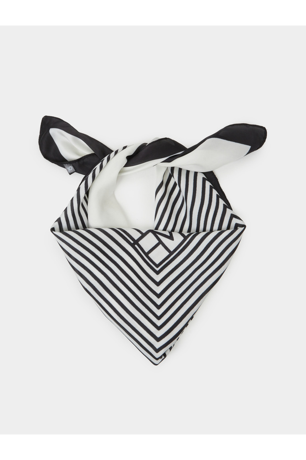 White Striped Scarf