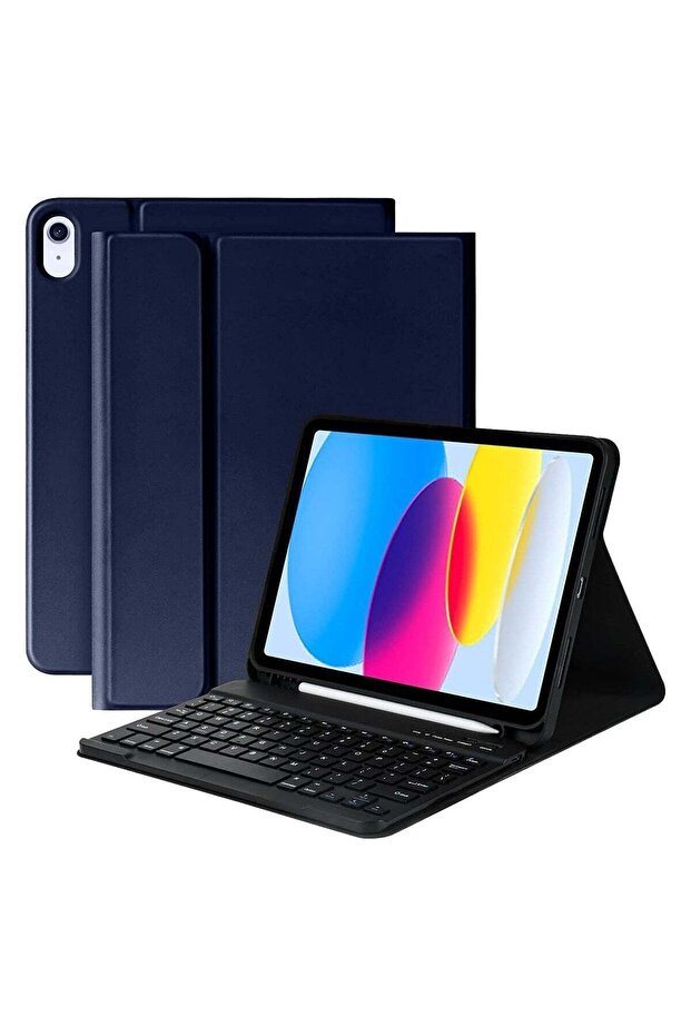Protective Keyboard Case with Touchpad - Wireless Tablet Keyboard Cover with Dual Language Keys, Multi Angle Stand & Full Protection