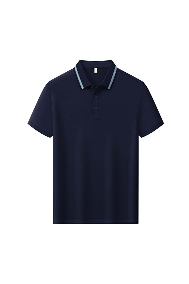 Arw98366 Seri̇ntutan--High Quality Buttoned Men's Polo Collar Tshirt