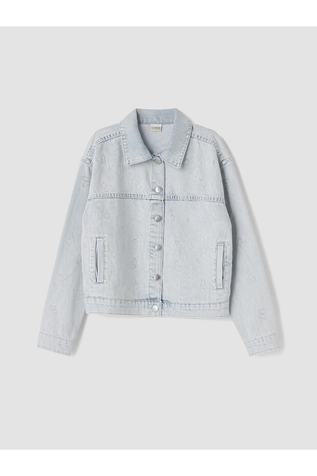 Vizyon New Season Stoned Girls' Jean Jacket