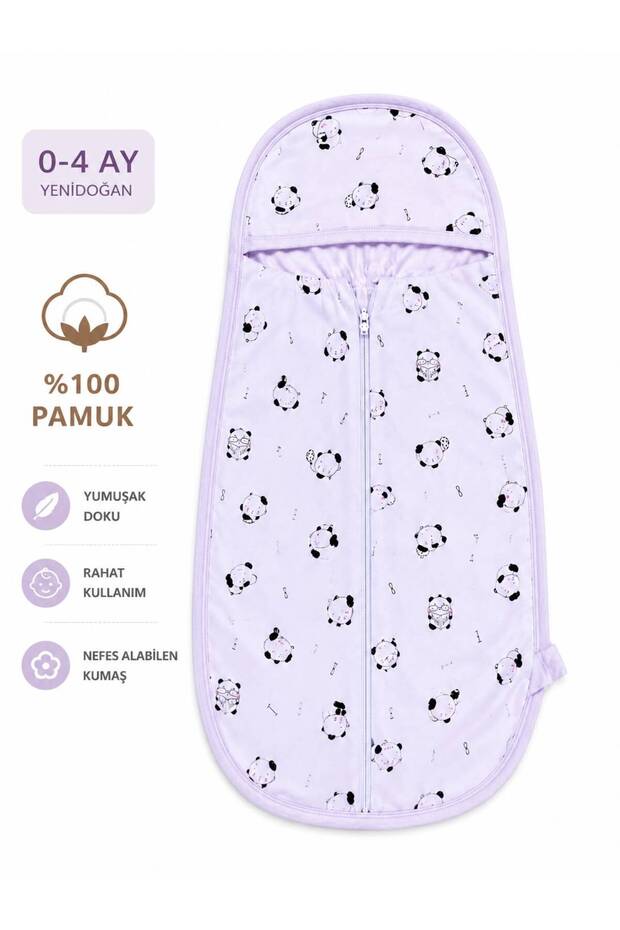 100% Cotton Swaddle, Sleeping Bag, Zippered, Soft Combed Cotton Fabric, Anti-Sweat Fabric for 0-4 Months Baby