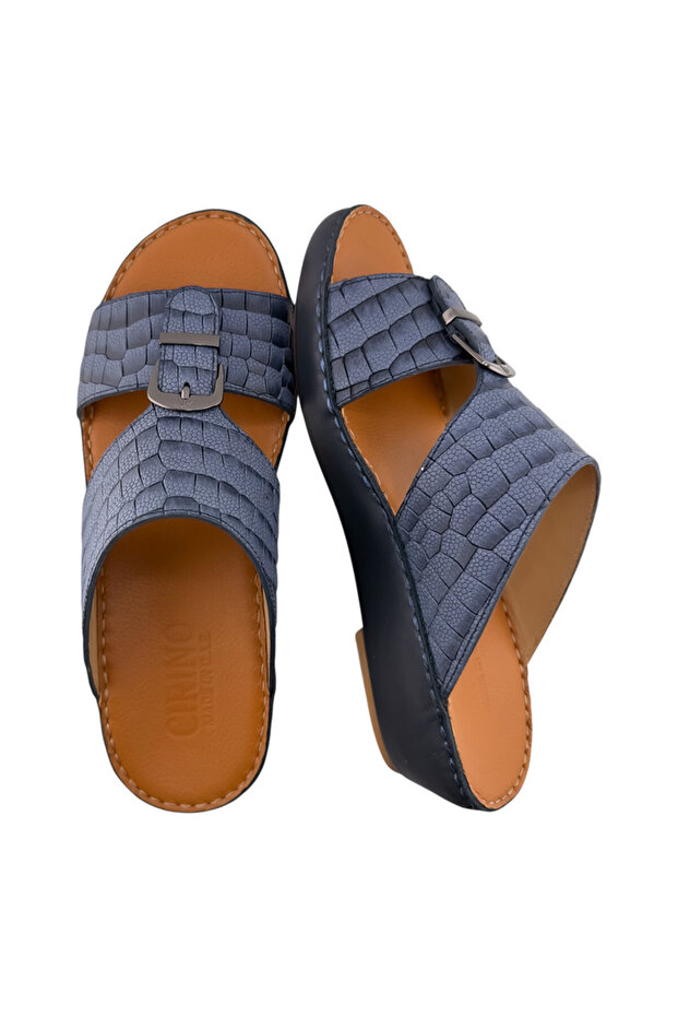 ( DC-2000 ) Handmade Arabic Men's Slippers | Outdoor Arabic Sandals For Men | Full Leather