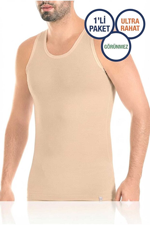 Yıldız Men's Athlete Skin Color - Modal-Cotton Flexible Undershirt - 1 Piece