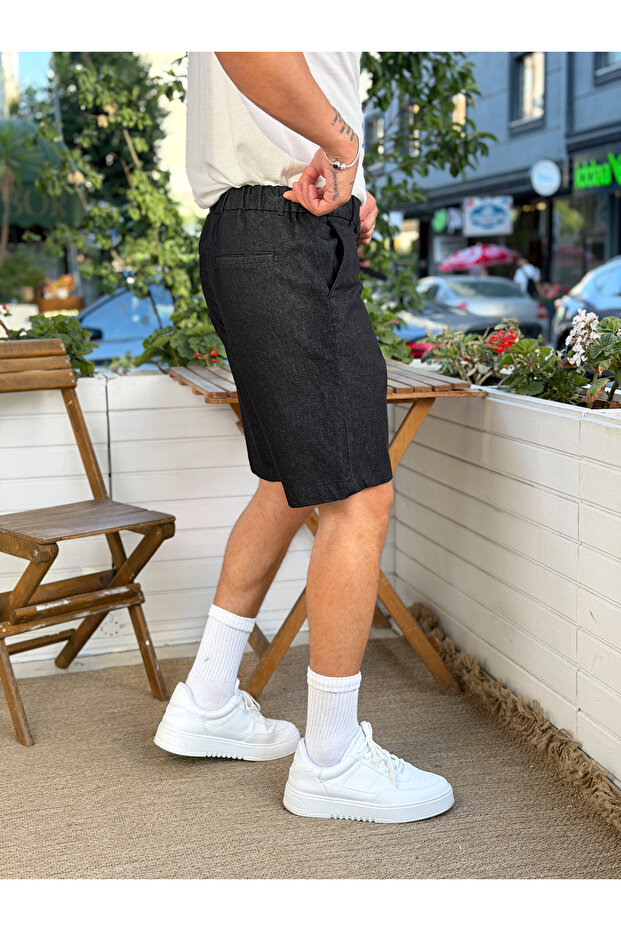 Basic Self-Patterned Regular Shorts - 4