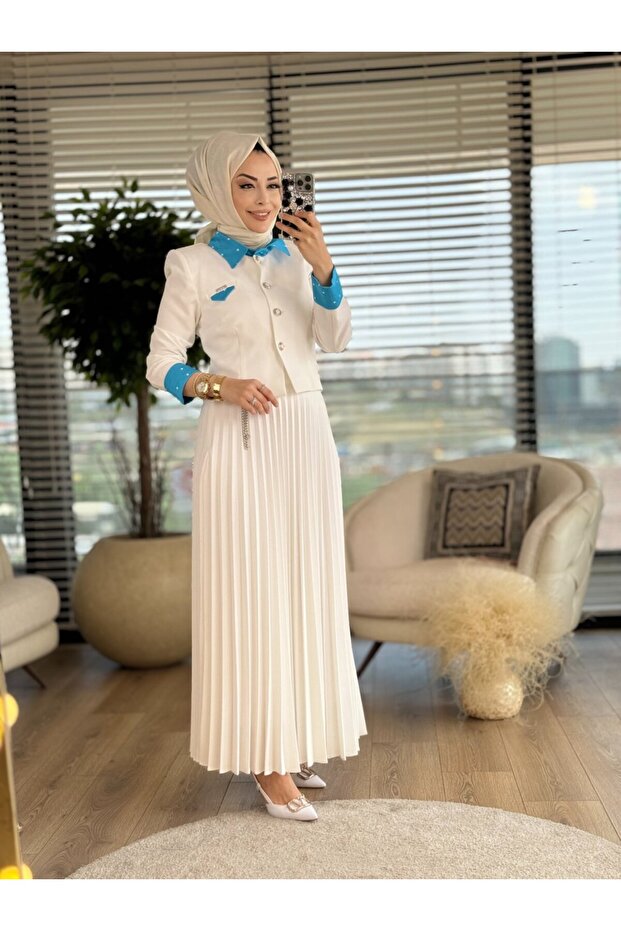 1179 طقم جاكيت منقط إكرو